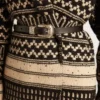 Ceinture noire en cuir délavé avec boucle argentée