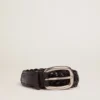 Ceinture pour femme en cuir noir