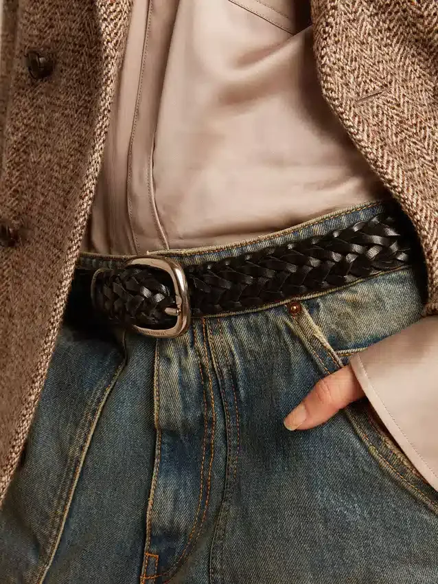 Ceinture pour femme en cuir noir