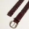 Ceinture pour homme en cuir tressé marron foncé