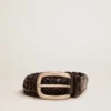 Ceinture pour homme en cuir tressé noir