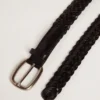 Ceinture pour homme en cuir tressé noir