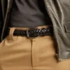 Ceinture pour homme en cuir tressé noir
