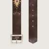 Ceinture Sierra pour femme en cuir acajou avec clous décoratifs