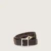 Ceinture Sierra pour homme en cuir délavé couleur acajou avec clous décoratifs