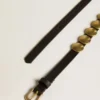 Ceinture Trinidad noire en cuir délavé avec clous dorés