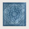 Écharpe bleu denim de la Golden Collection au motif paisley