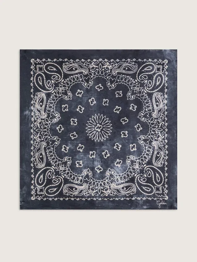 Écharpe gris anthracite à imprimé paisley