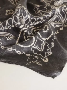 Écharpe gris anthracite à imprimé paisley