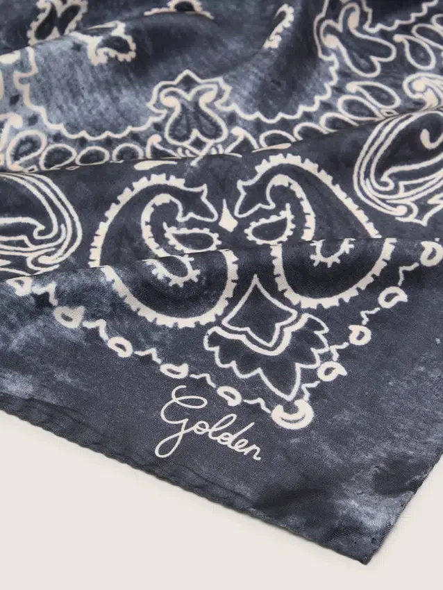 Écharpe gris anthracite à imprimé paisley