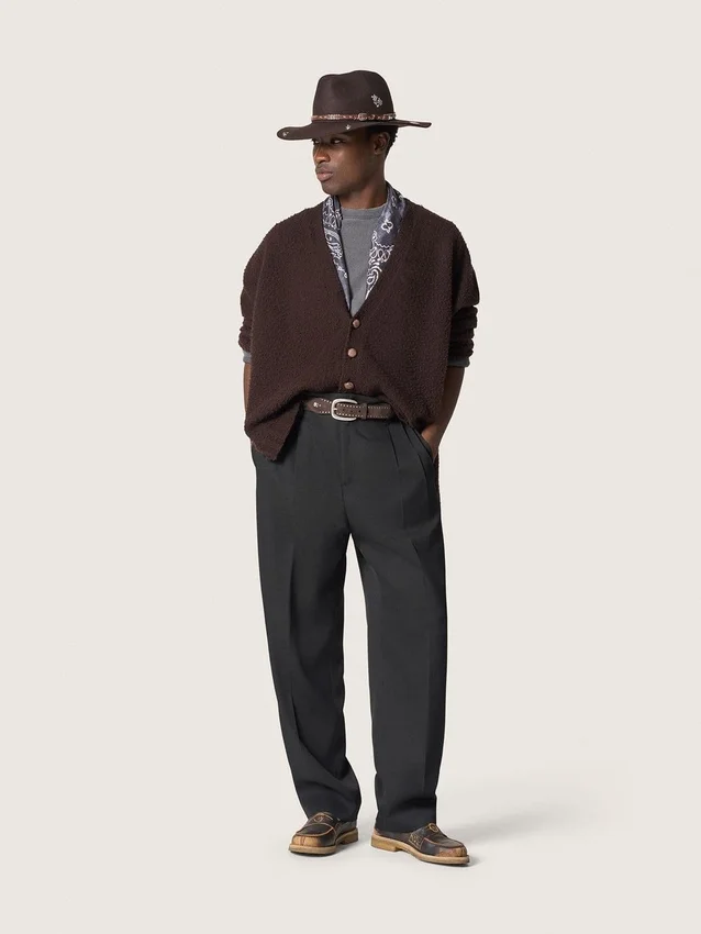 Écharpe gris anthracite à imprimé paisley
