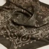 Écharpe vert mousse à motif paisley