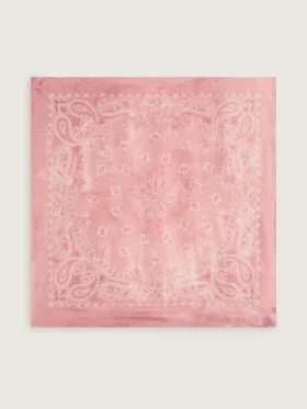Écharpe vieux rose à imprimé paisley