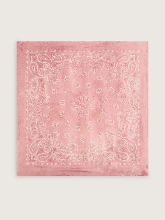 Écharpe vieux rose à imprimé paisley