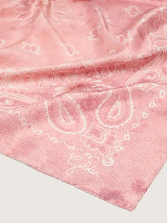 Écharpe vieux rose à imprimé paisley