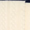 Chaussettes blanc délavé avec revers et détails bleu foncé