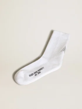 Chaussettes blanches ornées d’une étoile en cristal à l’arrière