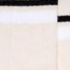 Chaussettes couleur blush avec détails vieillis et rayures noires et blanches