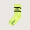 Chaussettes de sport jaune fluo à rayures noires