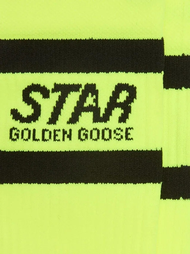 Chaussettes de sport jaune fluo à rayures noires