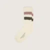 Chaussettes en blanc vieilli à rayures multicolores