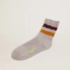 Chaussettes gris chiné avec détails vieillis et rayures bicolores