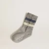 Chaussettes grises pour enfants avec détails vieillis et rayures bleu et blanc délavé