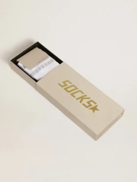 Chaussettes unisexes en coton blanc ornées de cristaux décoratifs