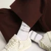 Chaussettes unisexes en coton blanc ornées de cristaux décoratifs