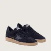 Chaussures Ball Star pour femme en daim bleu foncé avec étoile pailletée bleu foncé