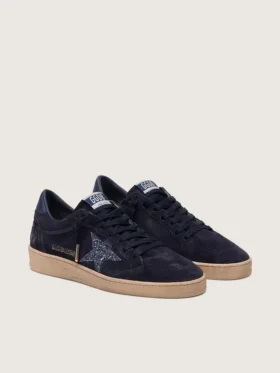 Chaussures Ball Star pour femme en daim bleu foncé avec étoile pailletée bleu foncé