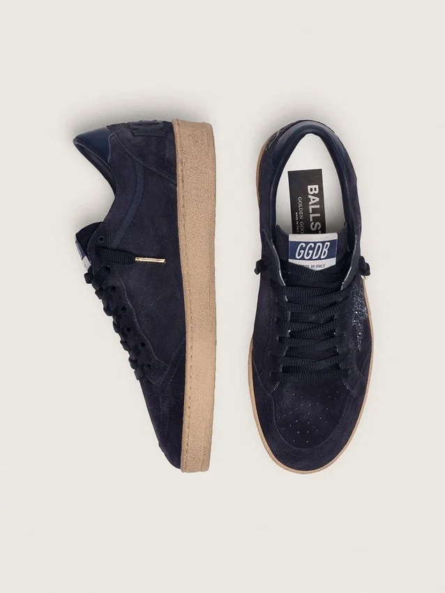 Chaussures Ball Star pour femme en daim bleu foncé avec étoile pailletée bleu foncé
