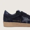 Chaussures Ball Star pour femme en daim bleu foncé avec étoile pailletée bleu foncé