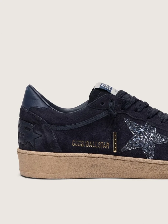 Chaussures Ball Star pour femme en daim bleu foncé avec étoile pailletée bleu foncé