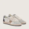 Chaussures Ball Star pour femme en nappa et daim, avec étoile pailletée et languette de talon noire