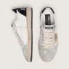 Chaussures Ball Star pour femme en nappa et daim, avec étoile pailletée et languette de talon noire
