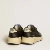 Chaussures de course pour femme « Running Sole » en paillettes noires avec étoile en cuir et languette de talon en nubuck
