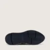 Chaussures de course pour femme « Running Sole » en suède gris tourterelle et paillettes argentées
