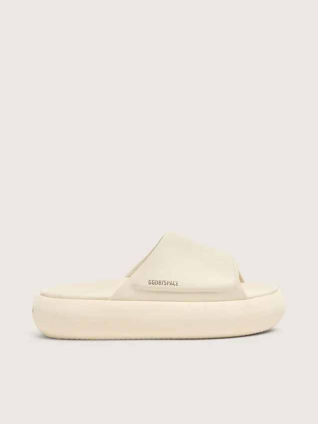 Sandales Slide Space-Star pour homme en cuir blanc