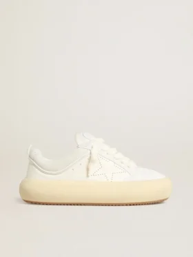 Chaussures Space-Star Cube pour femme en cuir blanc avec étoile perforée