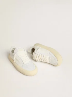 Chaussures Space-Star Cube pour femme en cuir blanc avec étoile perforée