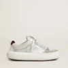 Chaussures Space-Star Cube pour femme en cuir gris glacier et argent avec languette de talon bordeaux