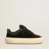 Chaussures Space-Star Cube pour femme en daim noir avec étoile perforée
