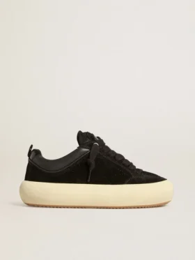 Chaussures Space-Star Cube pour femme en daim noir avec étoile perforée
