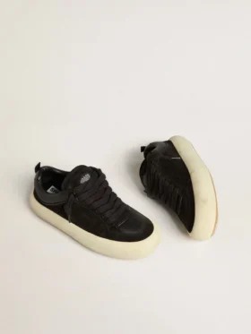 Chaussures Space-Star Cube pour femme en daim noir avec étoile perforée