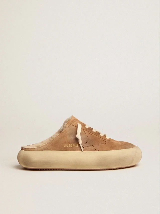Chaussures Space-Star pour femme en daim couleur tabac avec doublure en peau de mouton