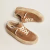 Chaussures Space-Star pour femme en daim couleur tabac avec doublure en peau de mouton