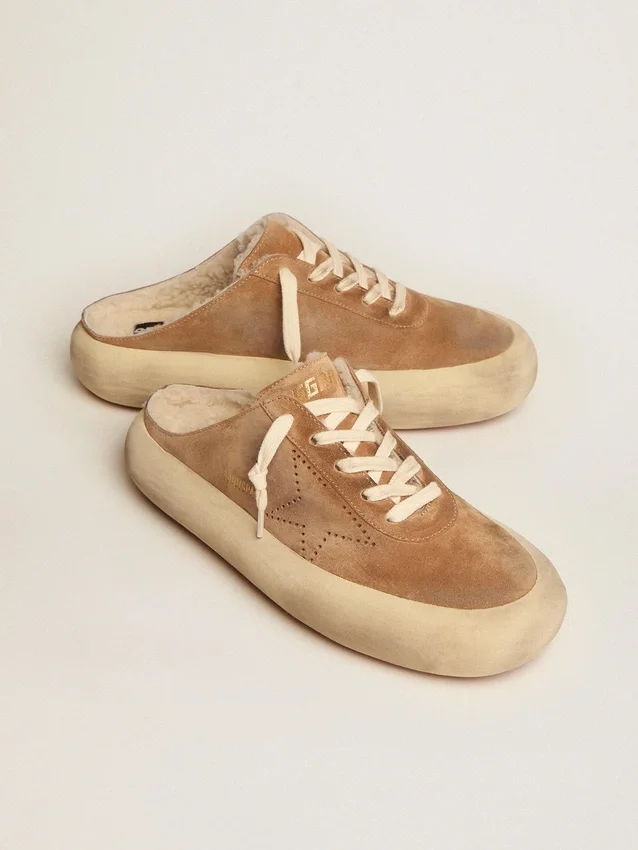 Chaussures Space-Star pour femme en daim couleur tabac avec doublure en peau de mouton