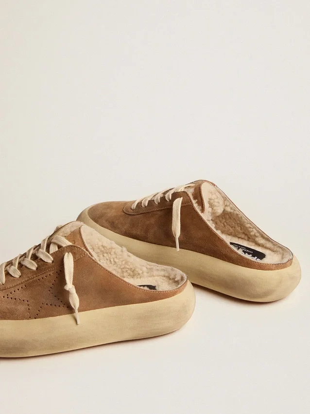 Chaussures Space-Star pour femme en daim couleur tabac avec doublure en peau de mouton