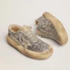 Chaussures Space-Star pour femme, pailletées argentées avec doublure en peau de mouton